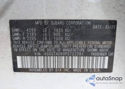 2023 Subaru Impreza Premium 5-Door z USA, uszkodzony, nr VIN 4S3GTAD60P3722281